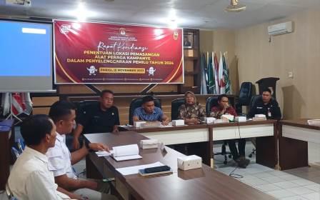 Jelang Pemilu 2024, KPU Parimo Gelar Rakor Penetapan Titik Lokasi Pemasangan APK