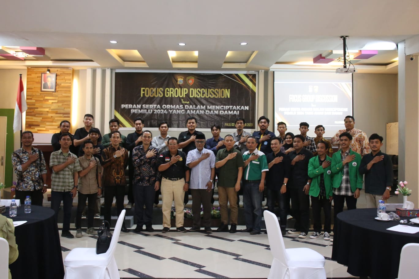 Polda Sulteng Gelar FGD Peran Ormas Ciptakan Pemilu Damai 2024