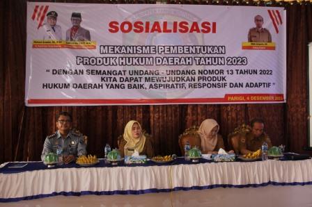 Pemkab Parimo Sosialisasikan Mekanisme Pembentukan Produk Hukum Daerah