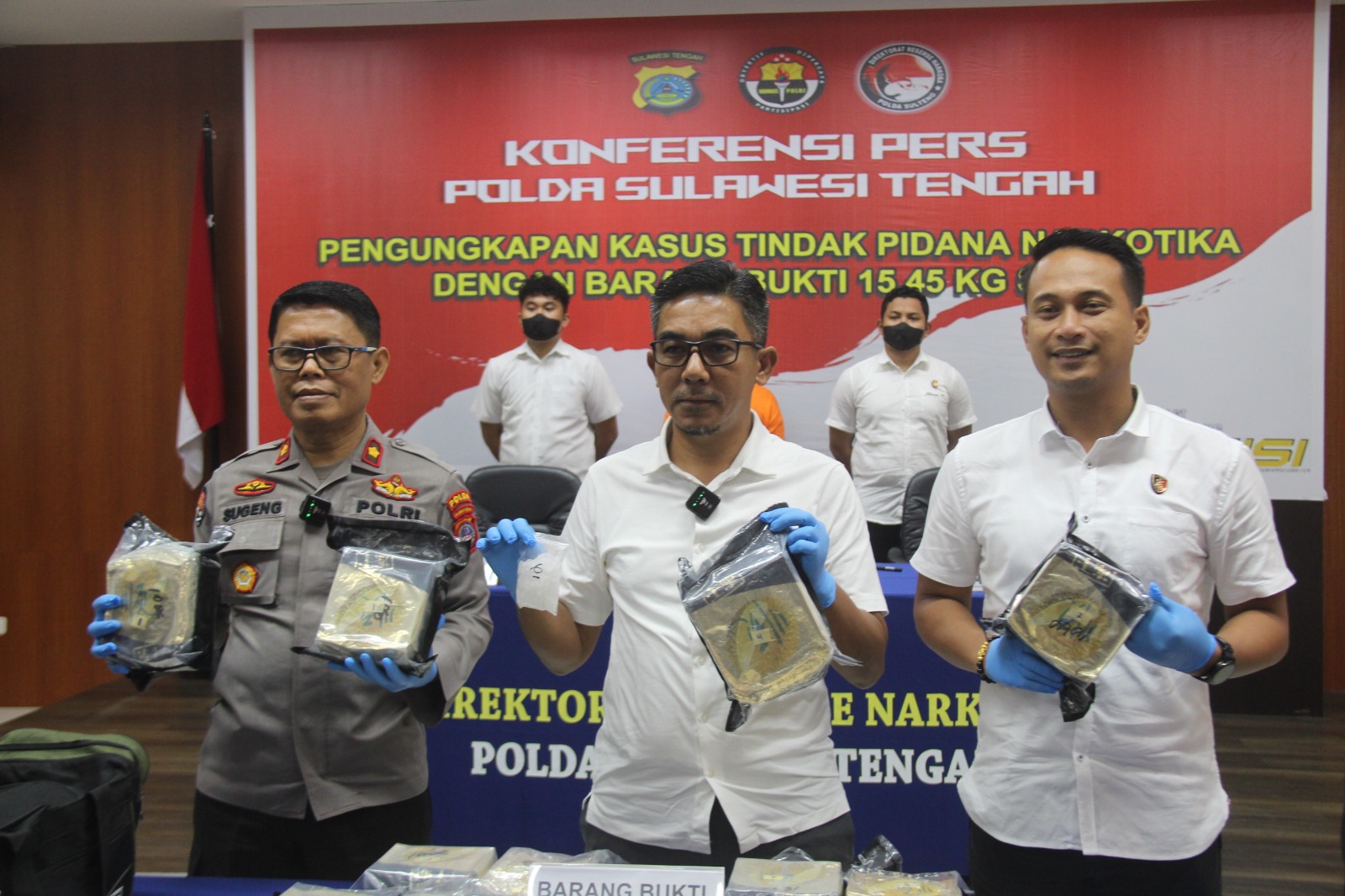 Ditresnarkoba Polda Sulteng Gagalkan Pertedaran Gabu 15,450 Kg