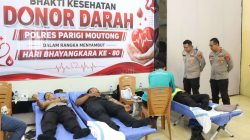Sambut Hari Bhayangkara ke-80, Polres Parimo Gelar Donor Darah